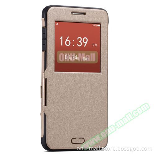 Litchi Texture Flip Case for Samsung Galaxy Note 4 Cover with Caller ID Display Window